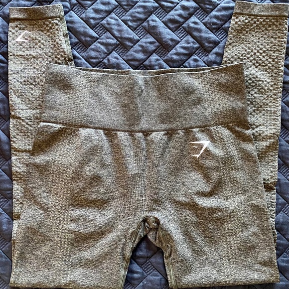 Gymshark Pants - Gymshark Vital Seamless Leggings  Dark Green Marl - S